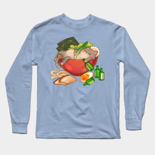 Drunk ramen cat Long Sleeve T-Shirt